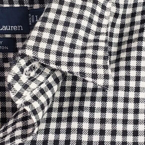 Polo Ralph Lauren Western Shirt Men's L Black White Plaid LS Button Down Garvey - Picture 6 of 10